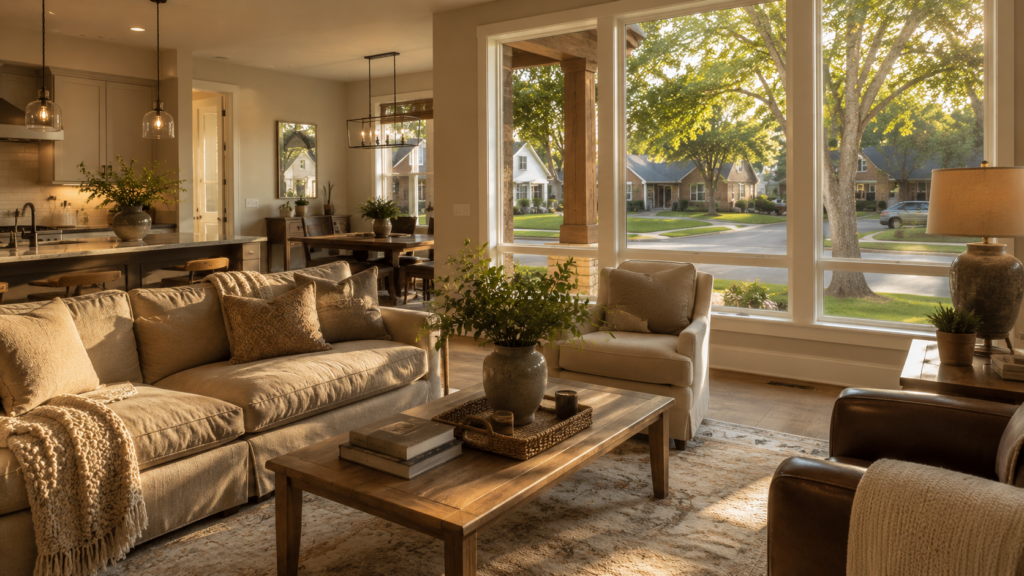 Fort Leavenworth area home interior and neighborhood view